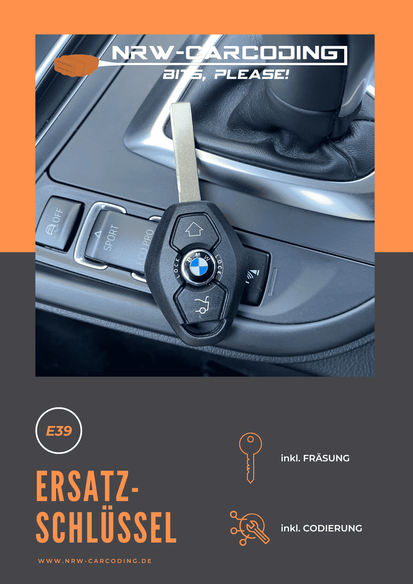 Ersatz-Schlüssel BMW 5er E39 inkl. Codierung & Fräsung